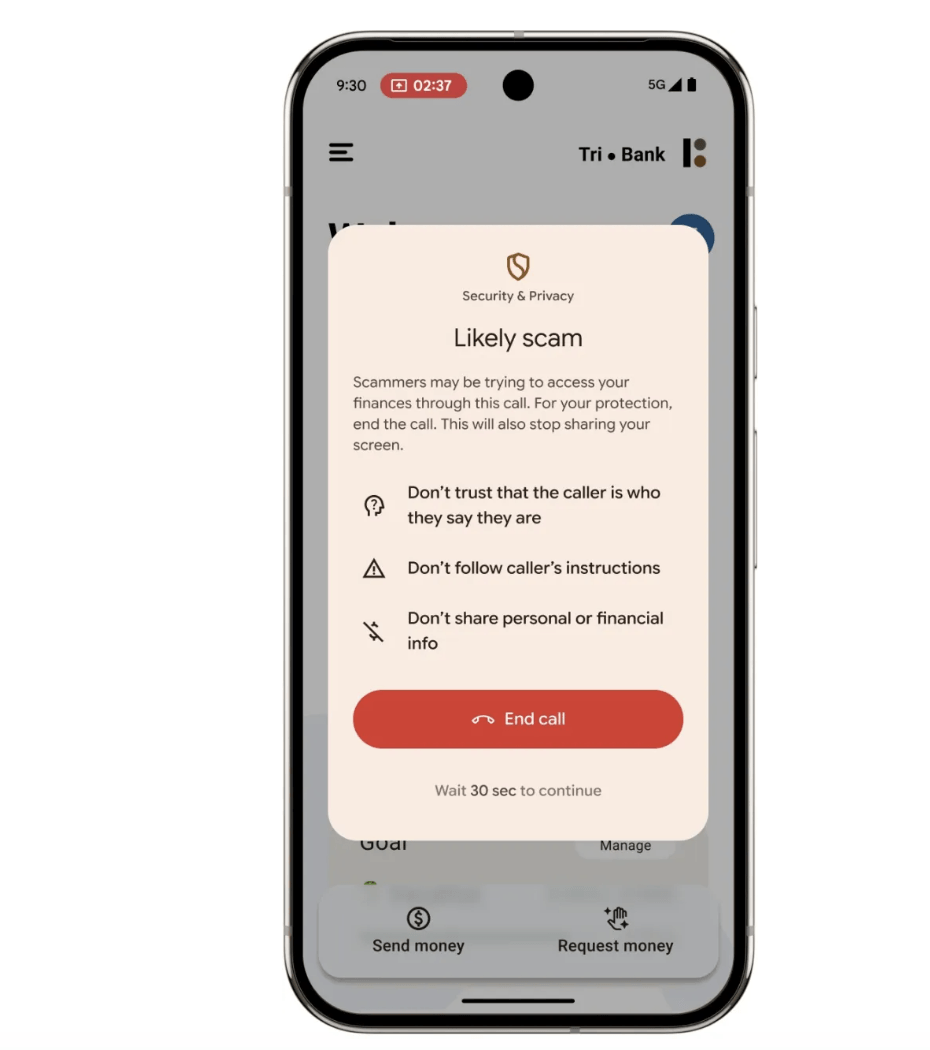 Google, Android kullanıcılarını dolandırıcılığa karşı korumak için yeni güvenlik özellikleri ekledi