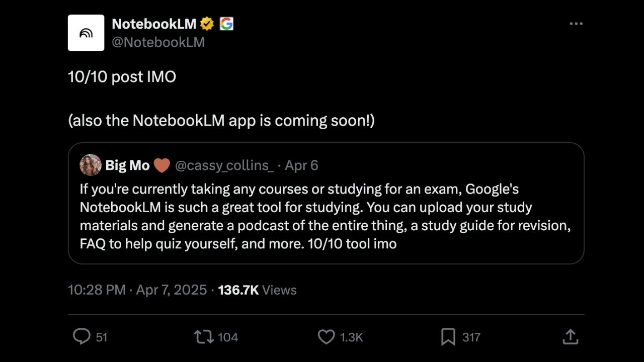 Google, NotebookLM’in mobil uygulamasını tanıttı