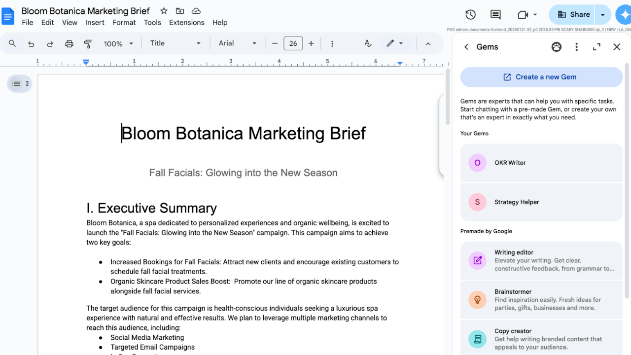Google, Gmail ve Docs’a özel Gemini Gems entegrasyonunu başlattı