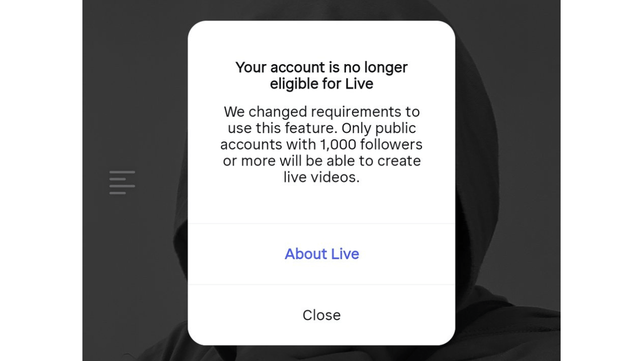 Instagram, canlı yayın açmak için en az 1000 takipçi şartı getirdi