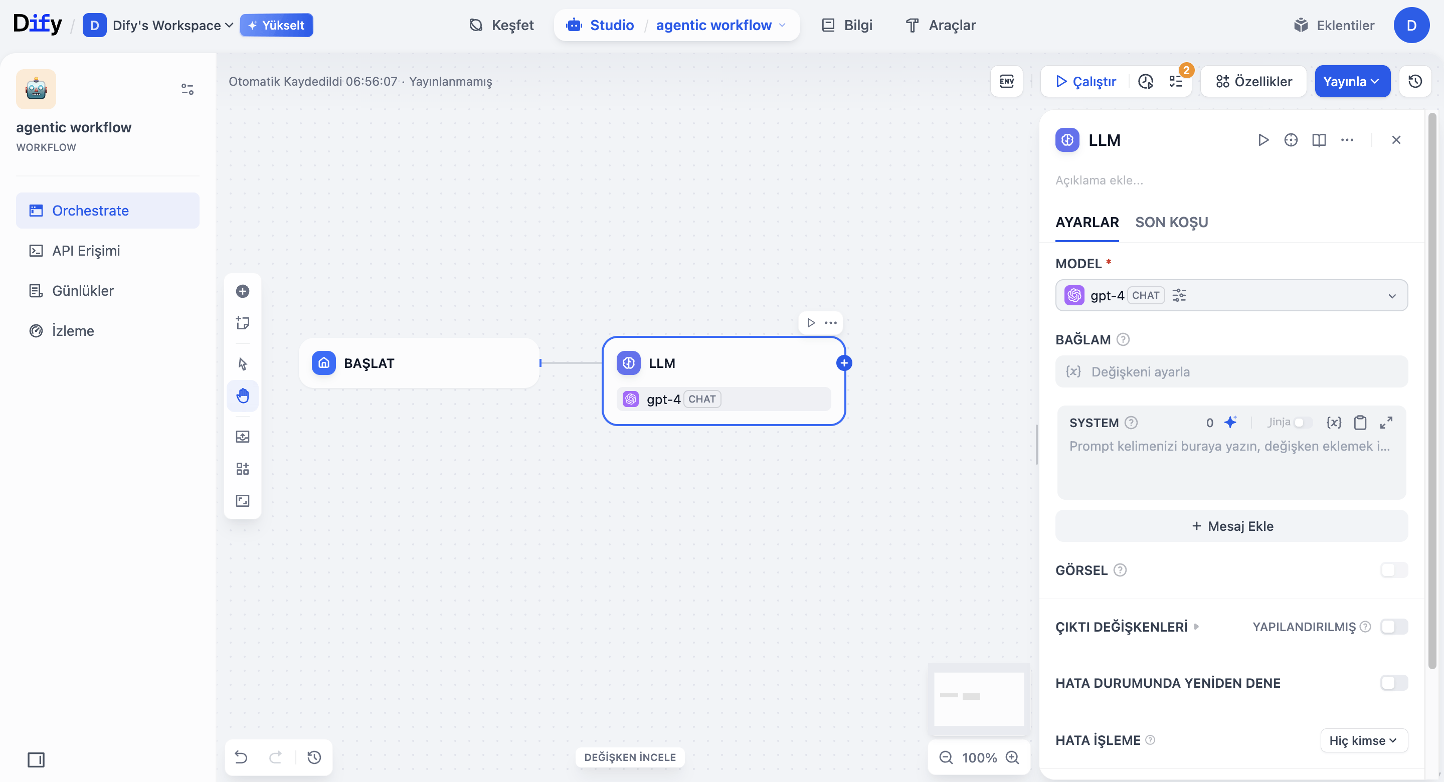 Yapay zeka uygulamaları geliştirmenizi sağlayan düşük kodlu platform: Dify