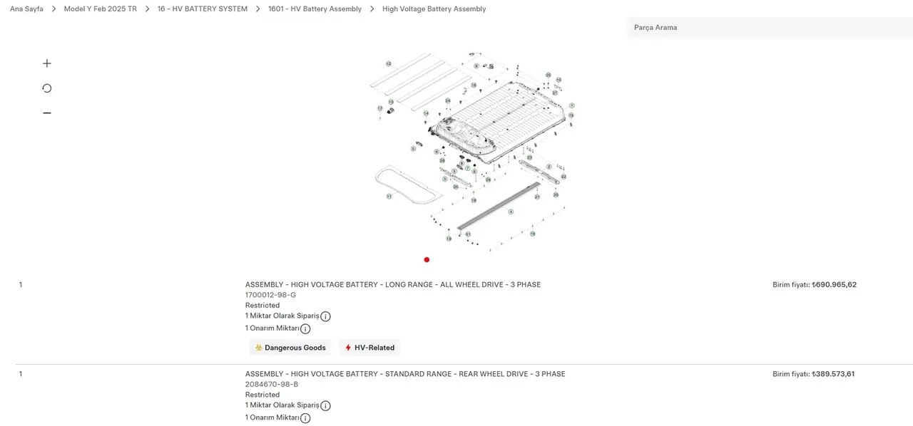 Tesla Model Y’nin batarya değişim fiyatı açıklandı