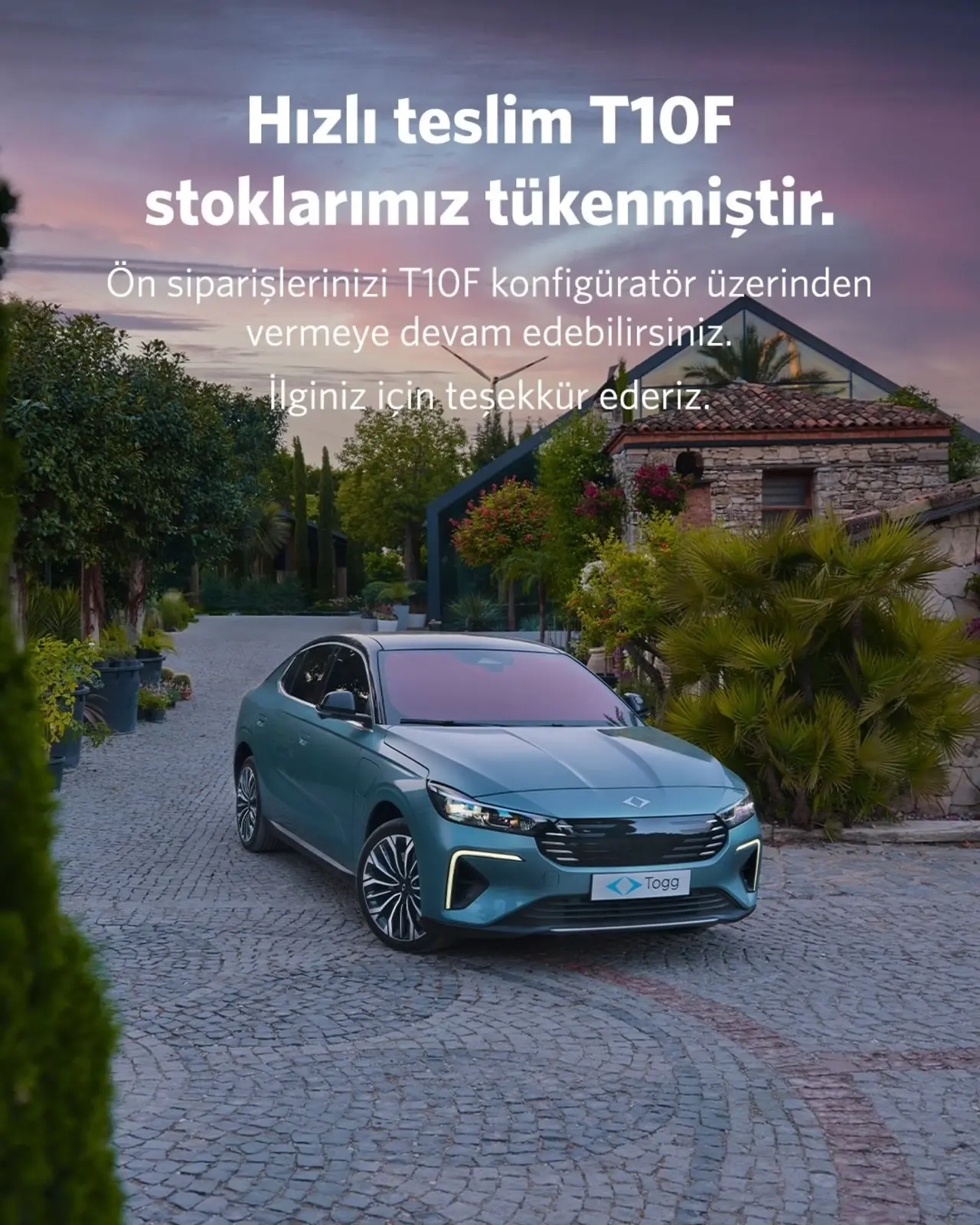 Togg T10F hızlı teslim stokları tükendi! Yoğun talep