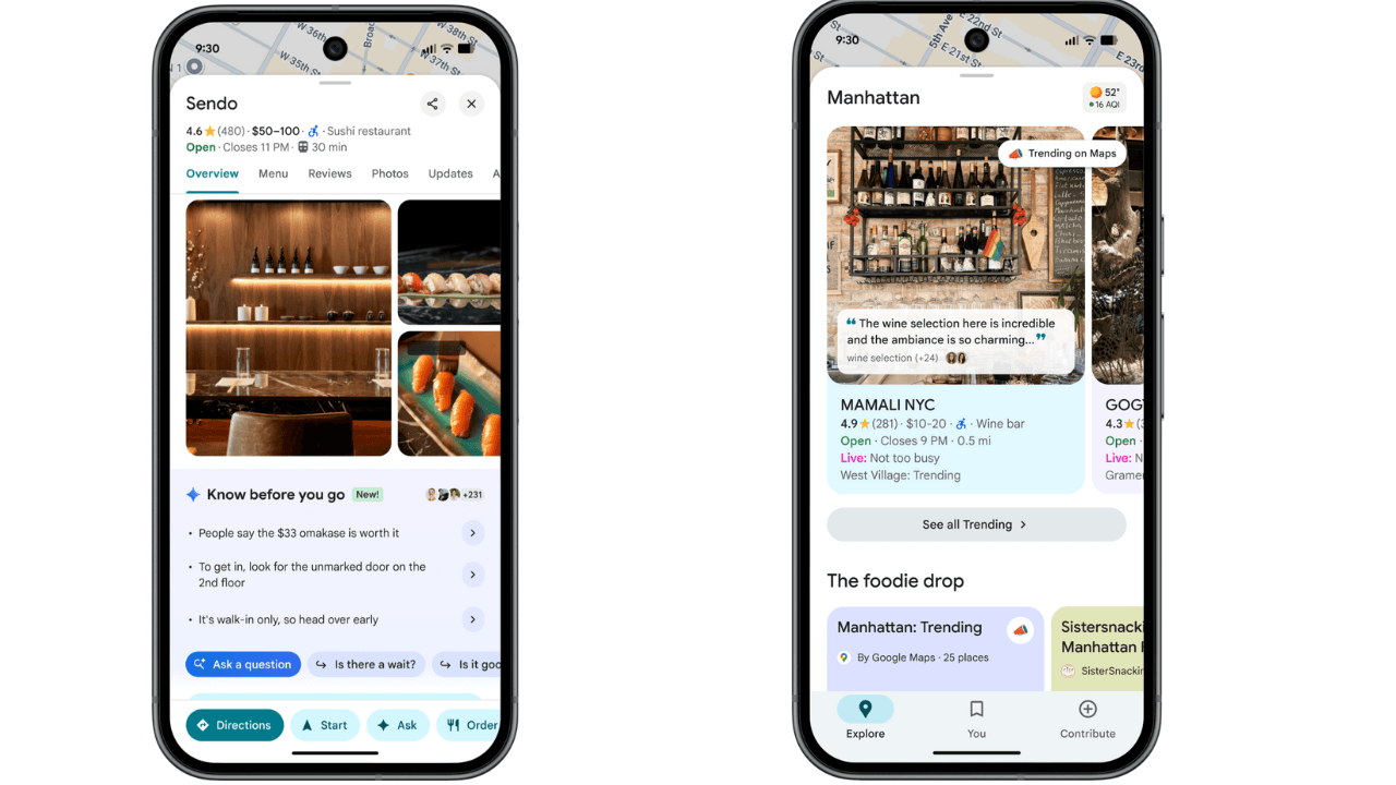 Google Maps, Gemini destekli yeni seyahat ve keşif özelliklerini duyurdu