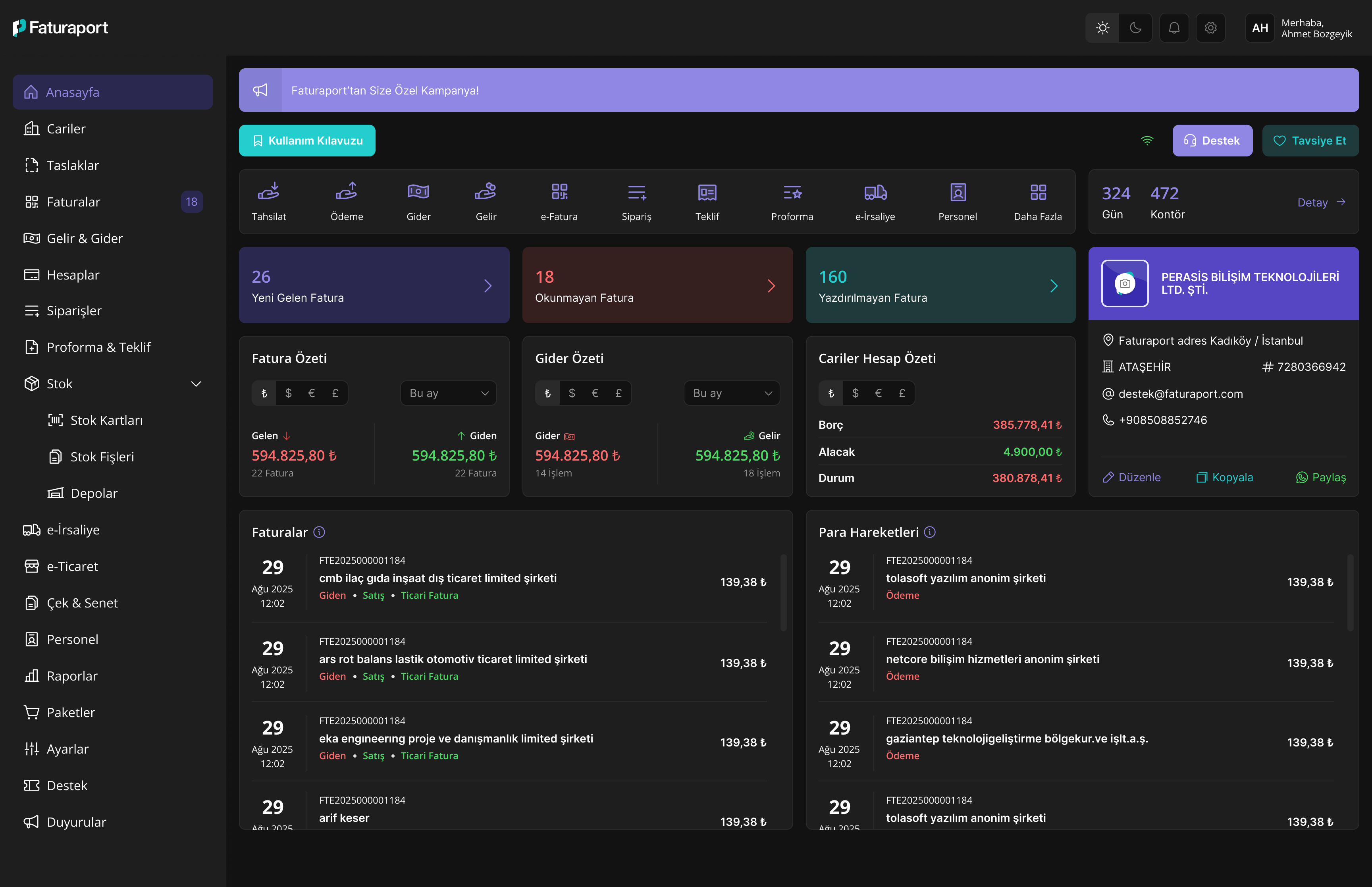 Yenilenen Faturaport’un öne çıkan verileri