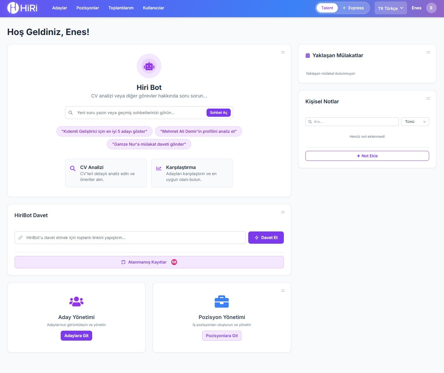 Yapay zeka destekli yerli işe alım platformu: HiRi.ai
