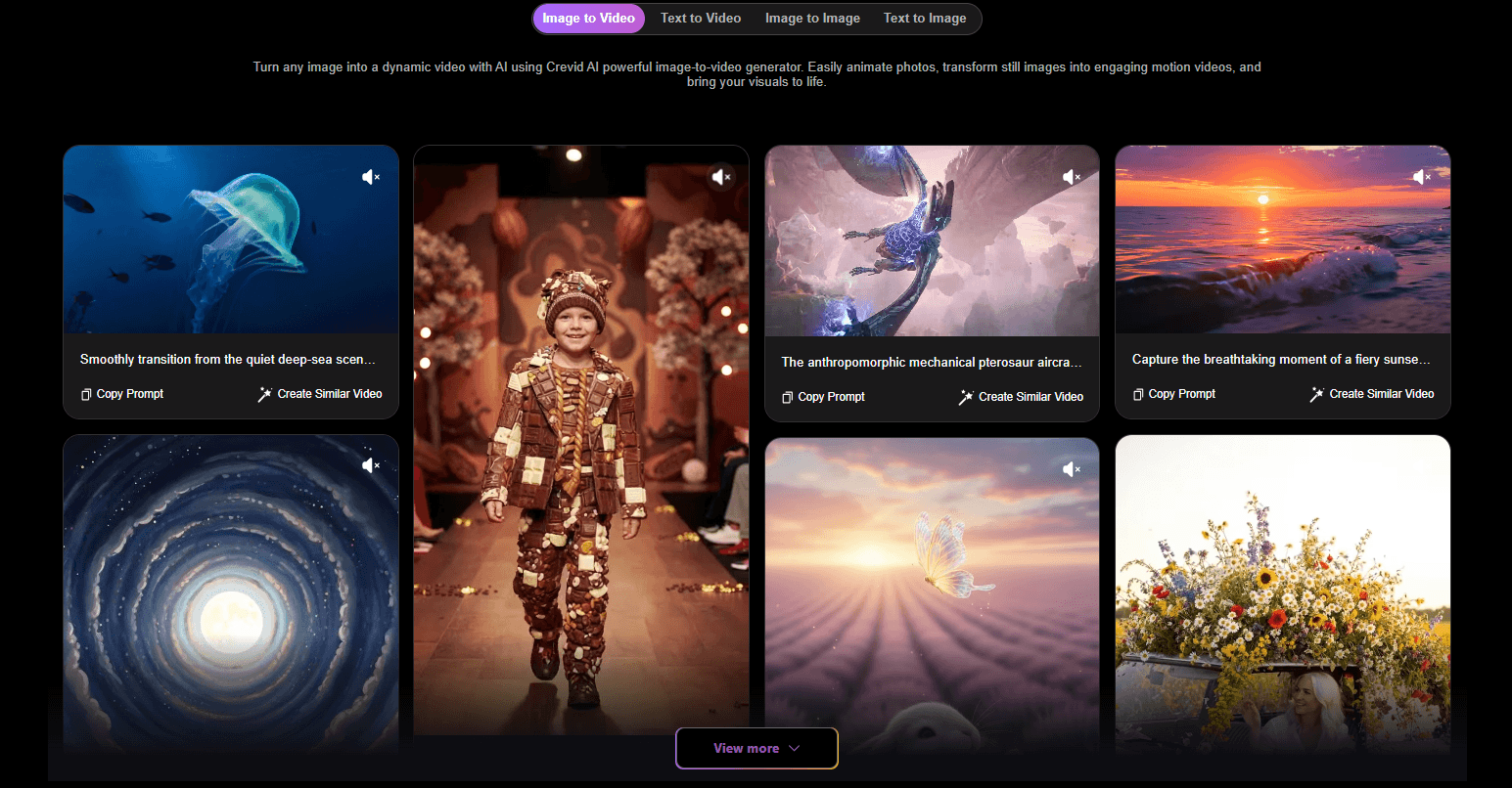 Farklı yapay zeka modelleriyle video, görsel ve müzik üretim platformu: Crevid