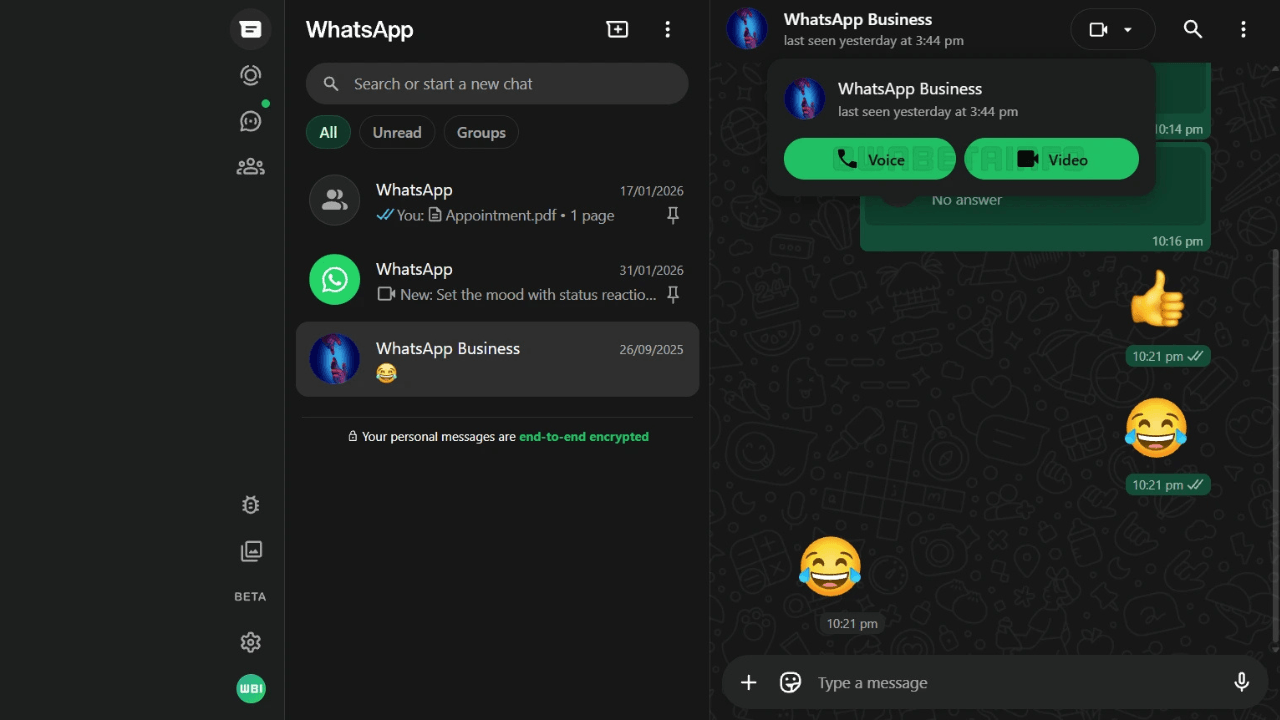 WhatsApp, web sürümünde sesli ve görüntülü aramayı test etmeye başladı
