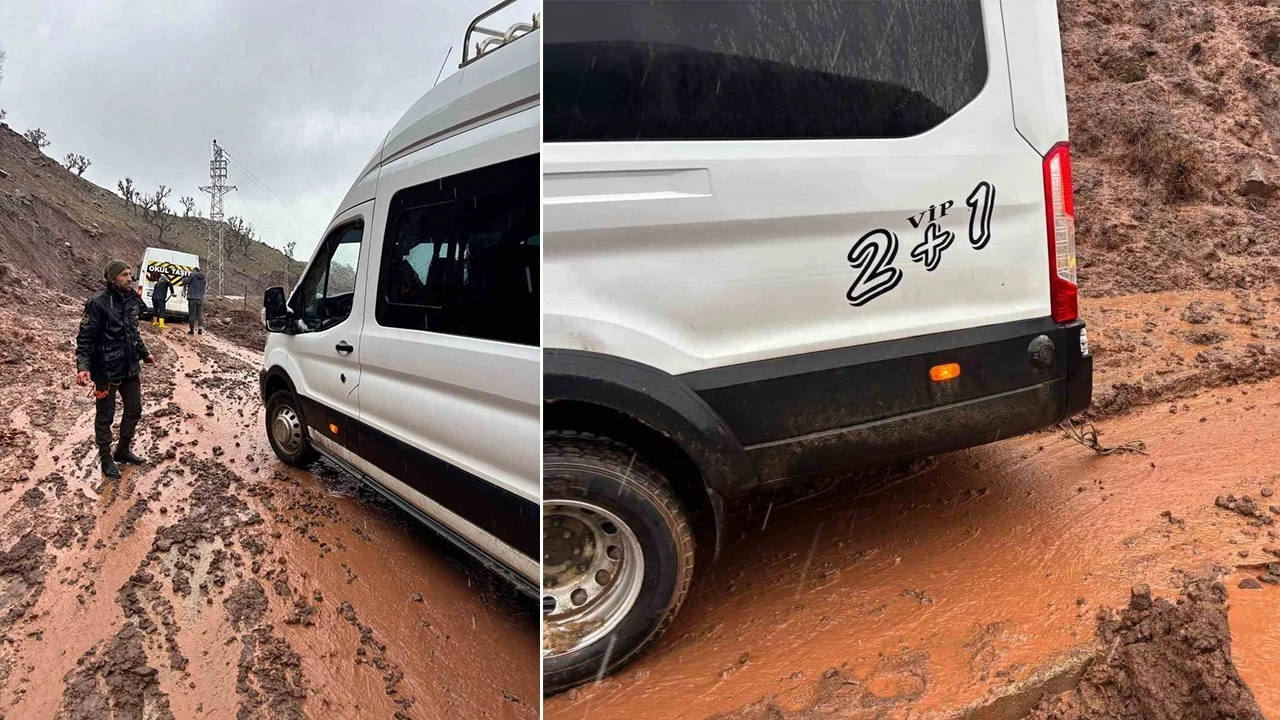 Sason’da Yağışlar Sonrası Heyelan: Öğrenci Servisi Çamura Saplandı