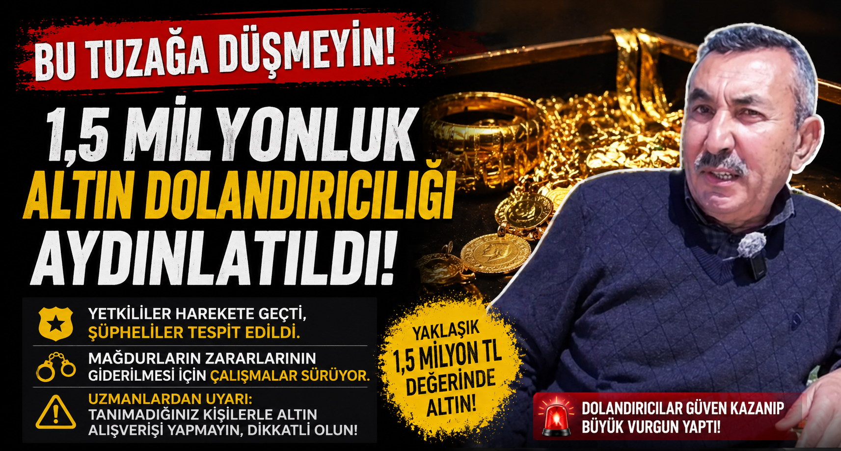 Batman’da 1,5 Milyon TL’lik Altın Dolandırıcılığı Çözüldü