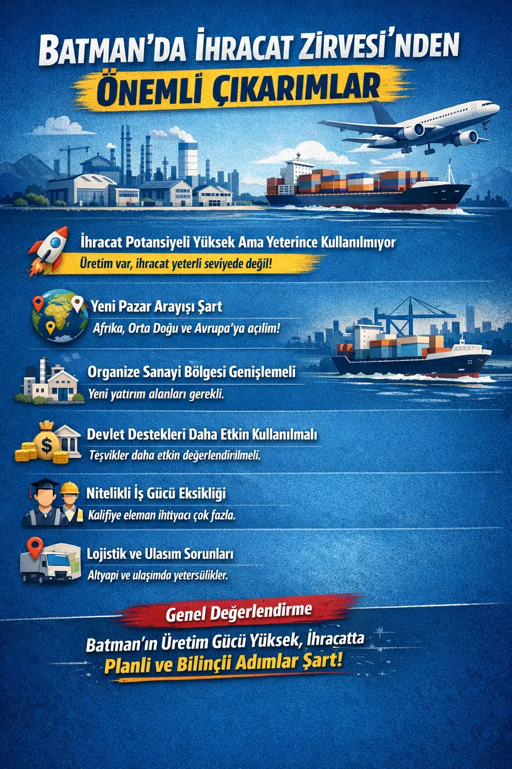 Batman’da İhracat Zirvesi’nden Önemli Çıkarımlar