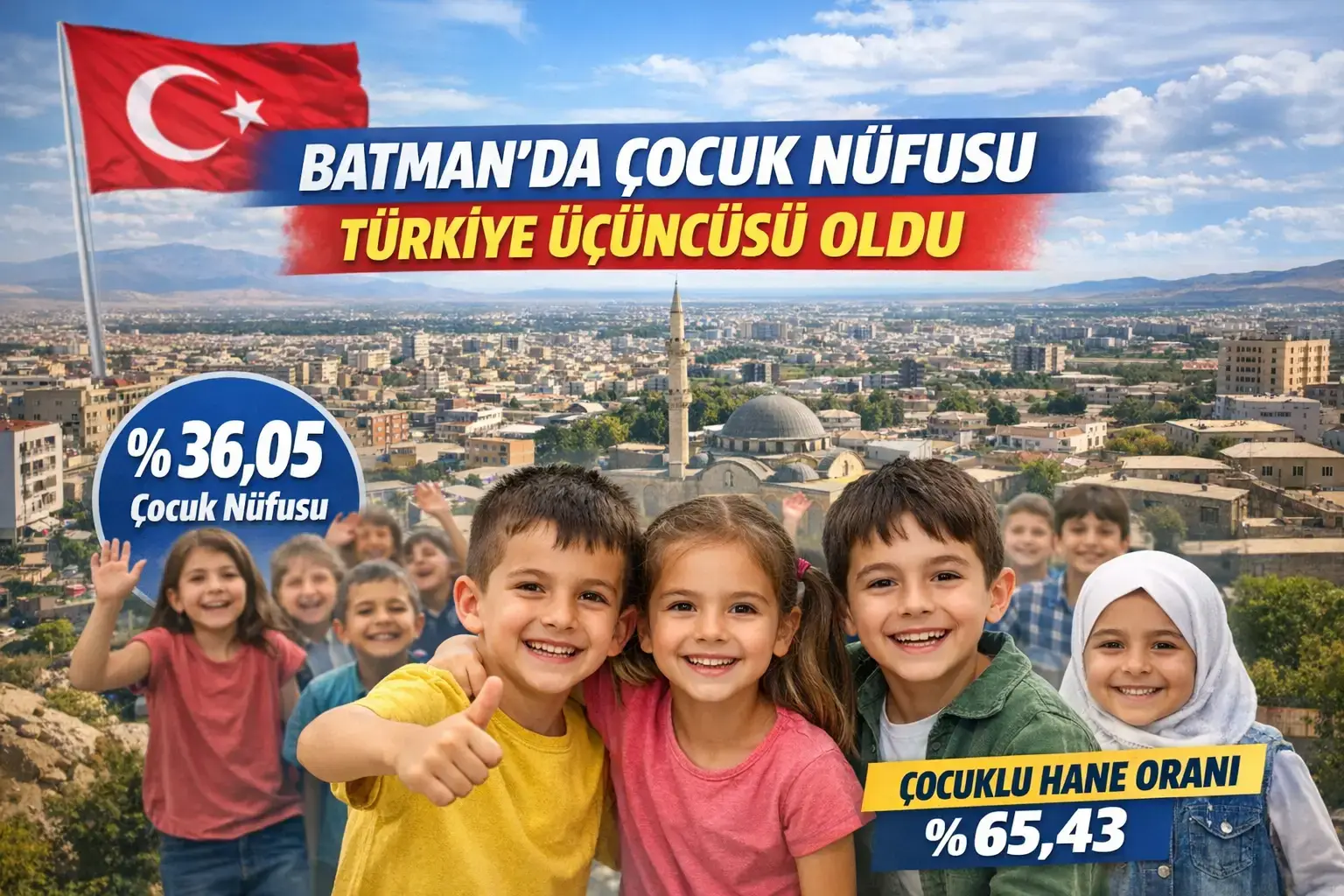 Batman’da Çocuk Nüfusu Türkiye Üçüncüsü Oldu