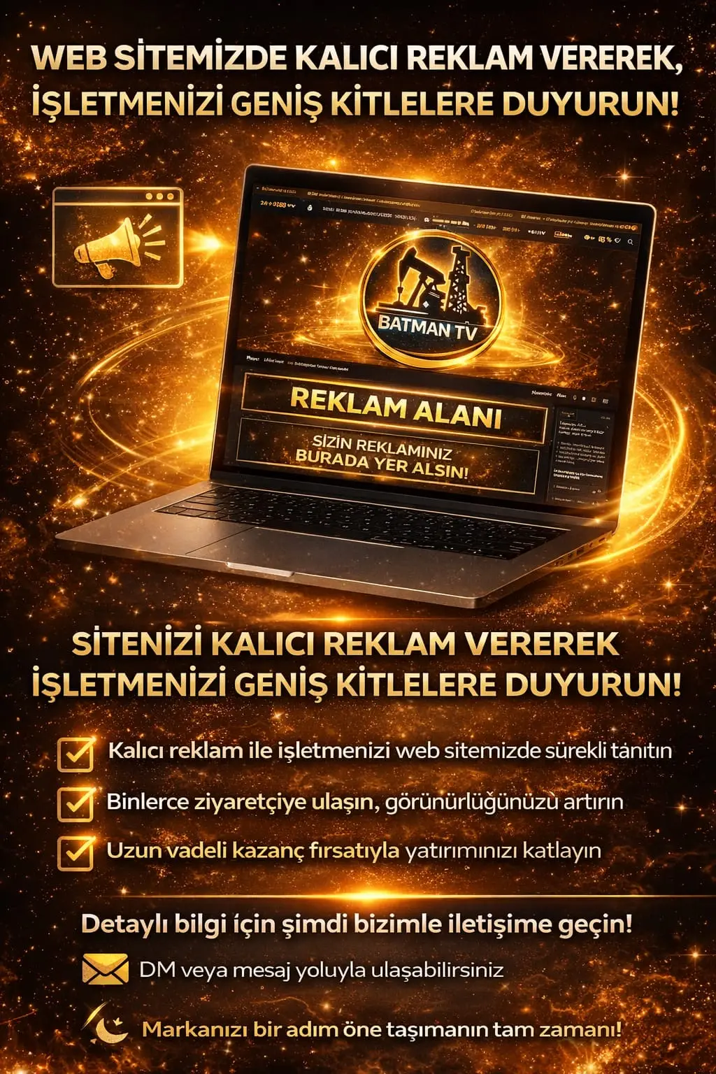 🚀 WEB SİTEMİZDE KALICI REKLAM FIRSATI!
