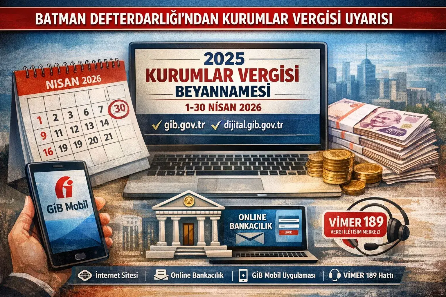 Batman Defterdarlığı’ndan Kurumlar Vergisi Beyannamesi İçin Son Tarih Hatırlatması