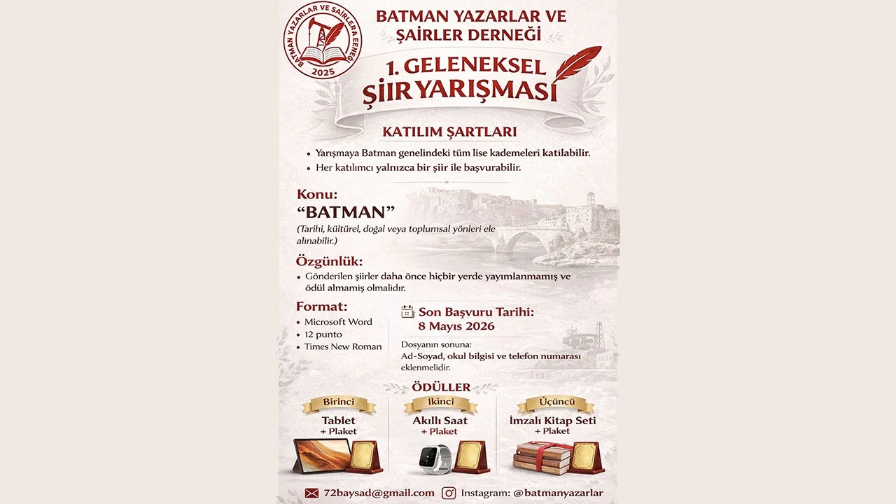 Batman’da Genç Şairler İçin Heyecan Verici Yarışma Duyurusu