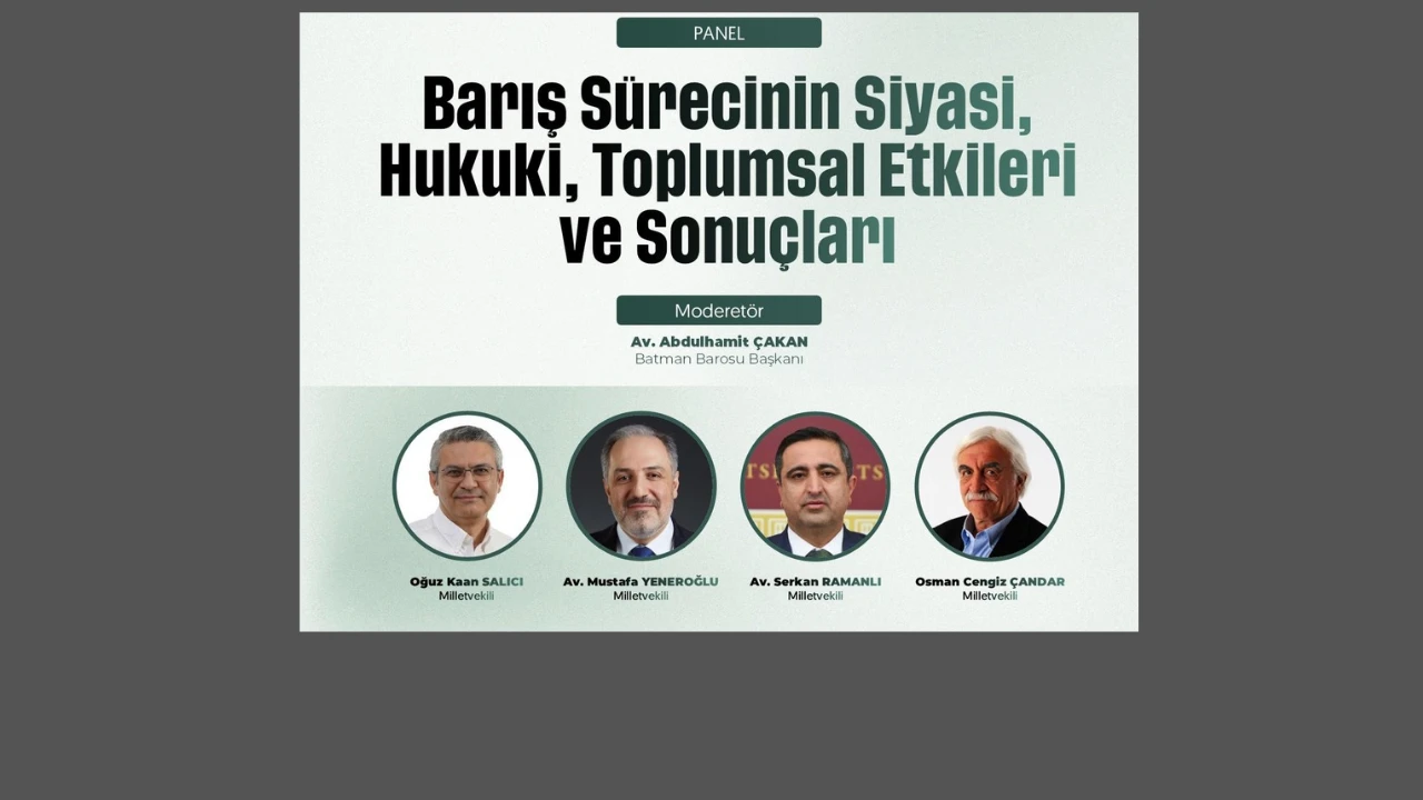 Barış Sürecinin Etkileri Ele Alınıyor: Panel Batman’da Gerçekleşecek