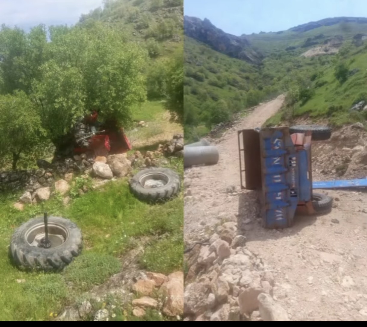 Gercüş’te traktör uçuruma yuvarlandı,