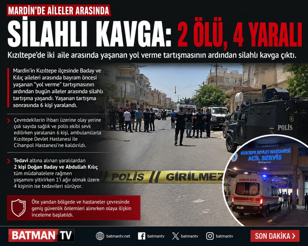 Mardin’de Aileler Arasında Silahlı Kavga: 2 Ölü, 4 Yaralı
