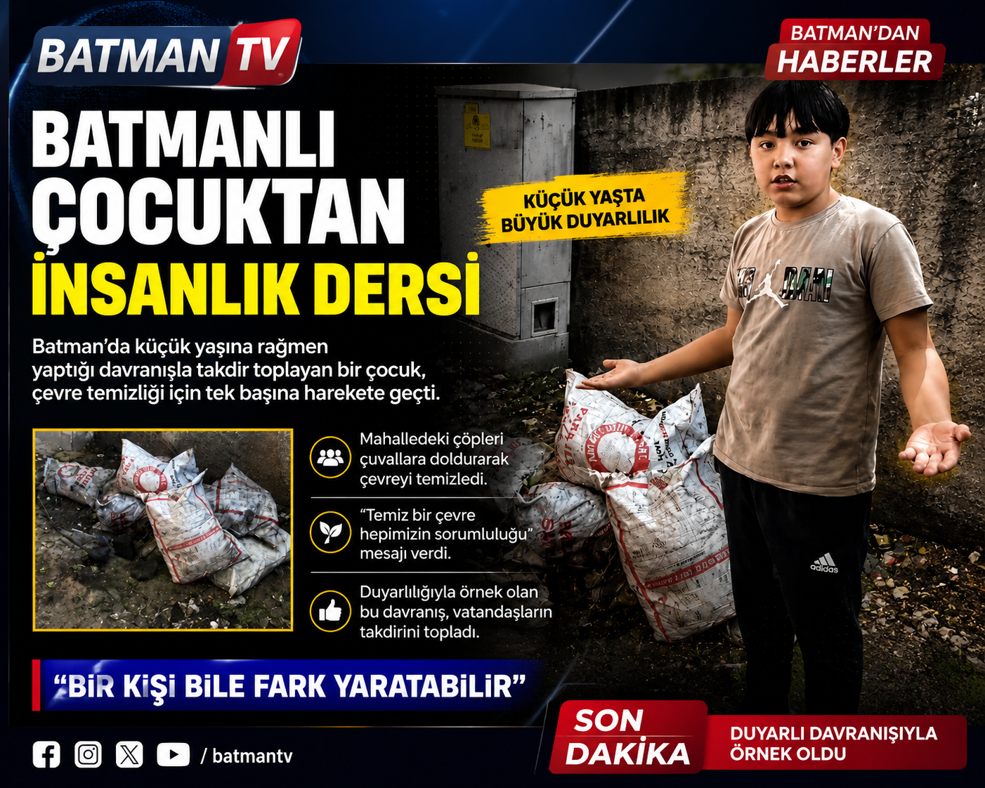 Batmanlı Çocuktan Önemli Mesaj: Emeğe Saygı