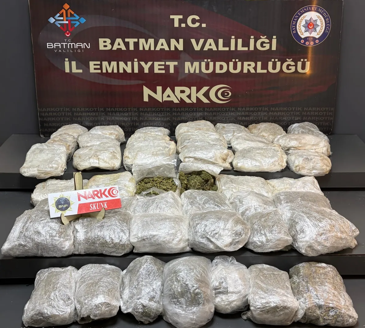 Batman’da uyuşturucu operasyonu: 20 kilo skunk ele geçirildi