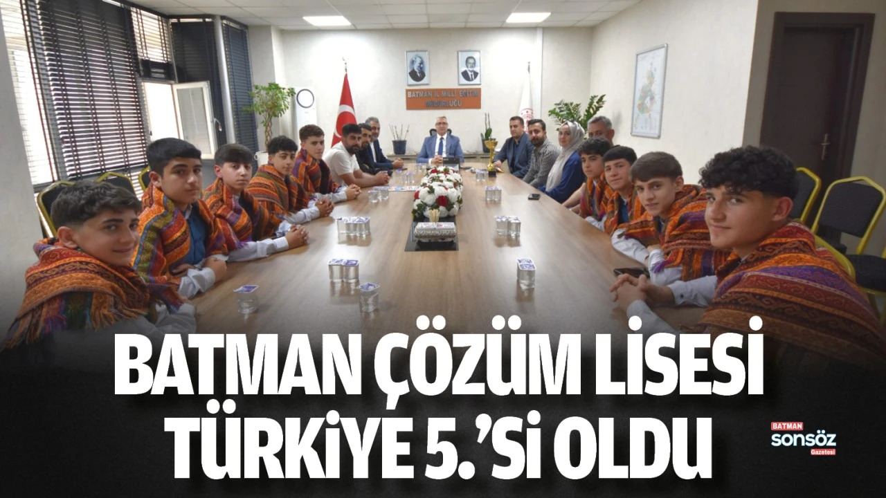 Batman Çözüm Lisesi Türkiye 5’incisi Oldu