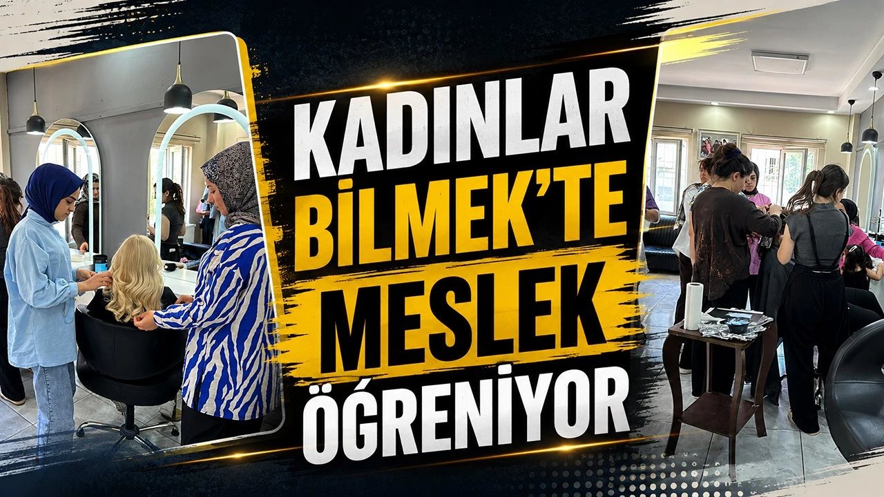 Kadınlar Kuaförlük Kursunda Mesleki Eğitim Alıyor