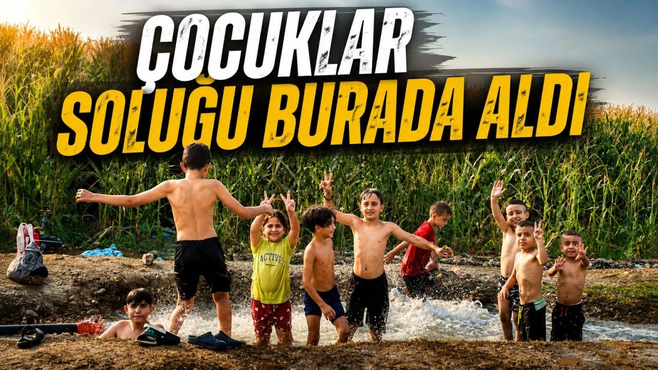 Batman’da Çocuklar Su Birikintilerinde Serinliyor