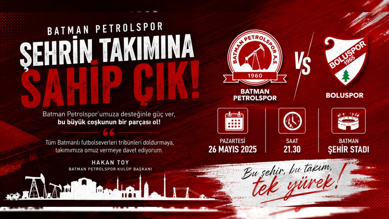 Başkan Toy, Batmanlıları Pazartesi Maçına Davet Etti