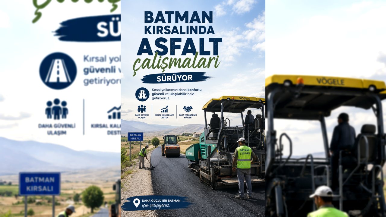 Batman kırsalında asfalt çalışmaları sürüyor