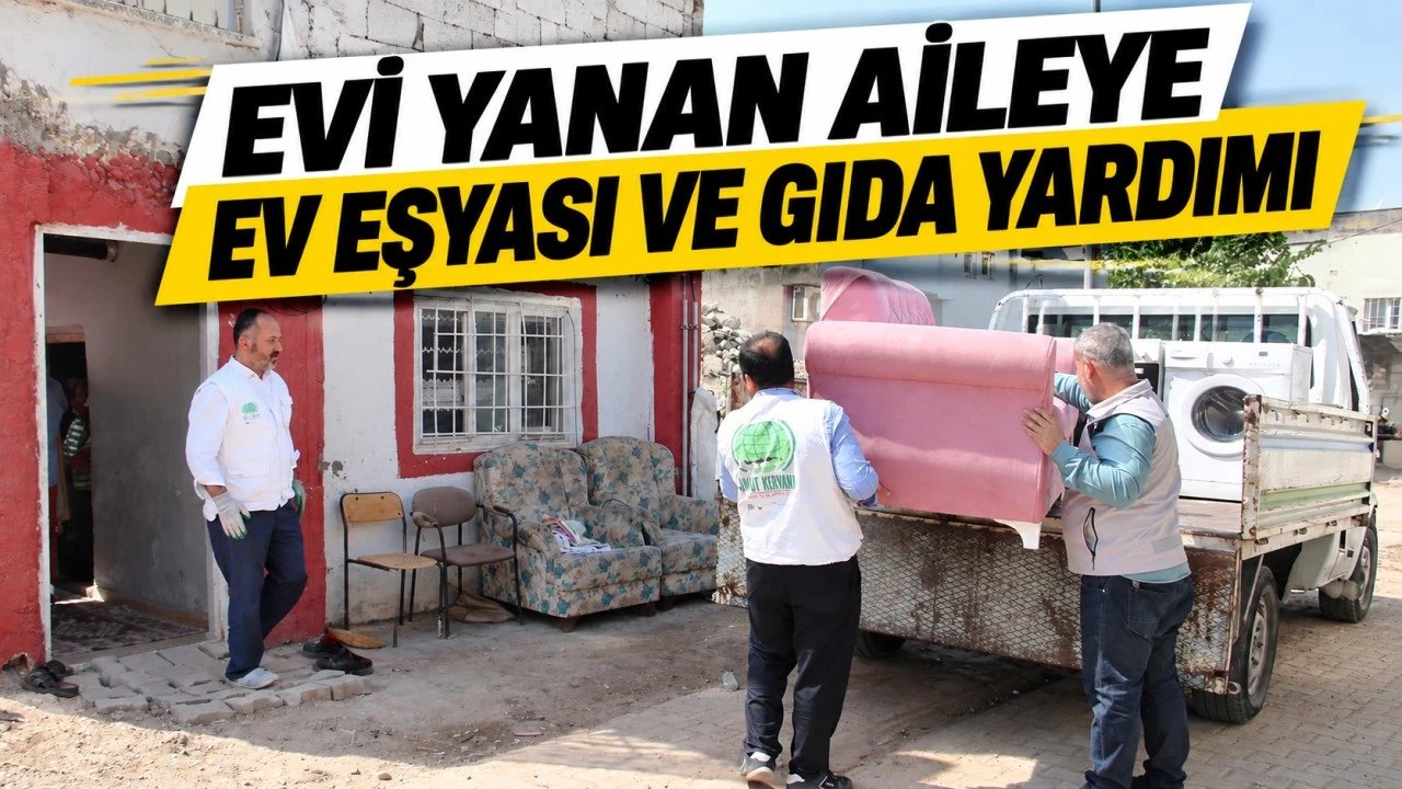 Yeşiltepe Mahallesi’nde Evi Yanan Aileye Yardım Yapıldı
