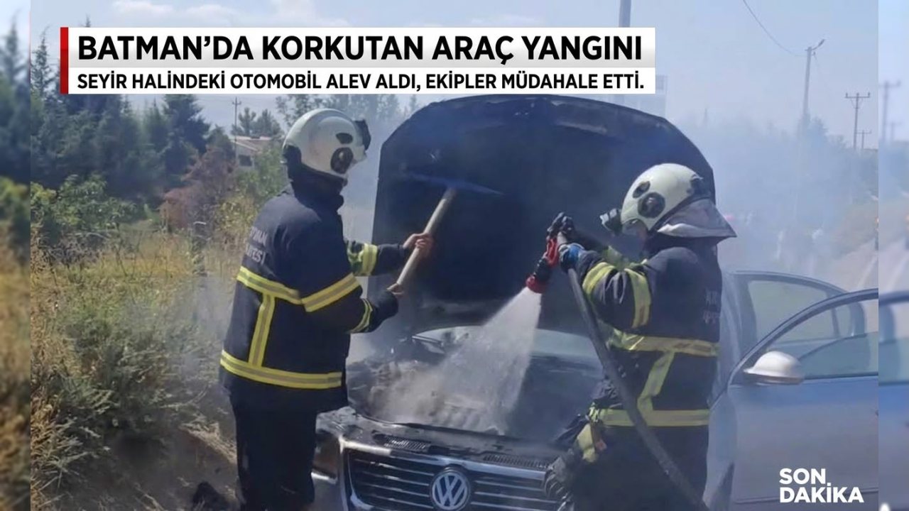 Batman-Beşiri Yolunda Otomobil Yangını: Araç Kullanılamaz Hale Geldi