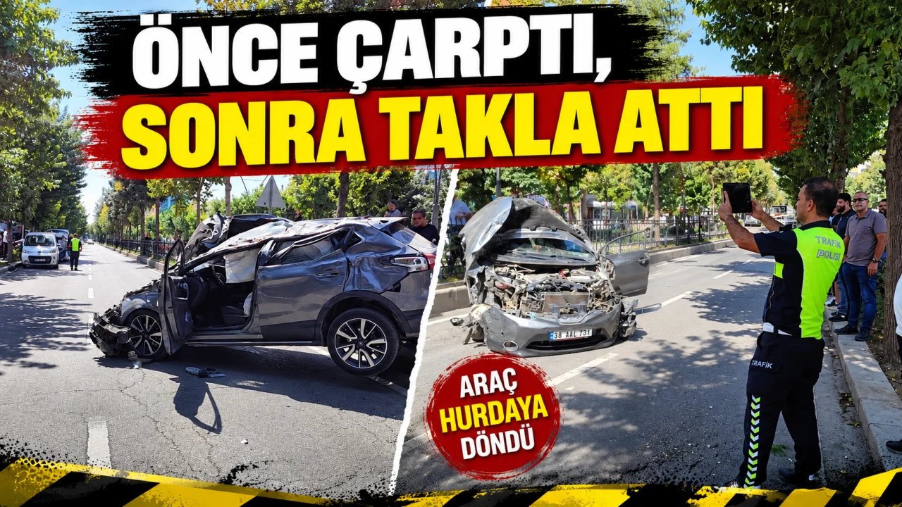 Turgut Özal Caddesi’nde Kaza: Bir Araç Takla Attı