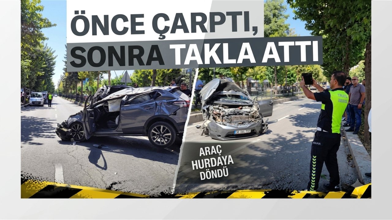 Turgut Özal Caddesi’nde Kaza: Bir Araç Takla Attı