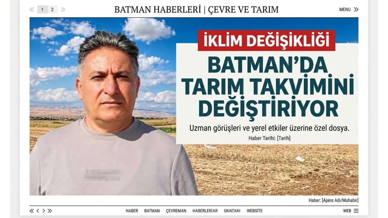 İklim Değişikliği Batman’da Tarım Takvimini Etkiliyor