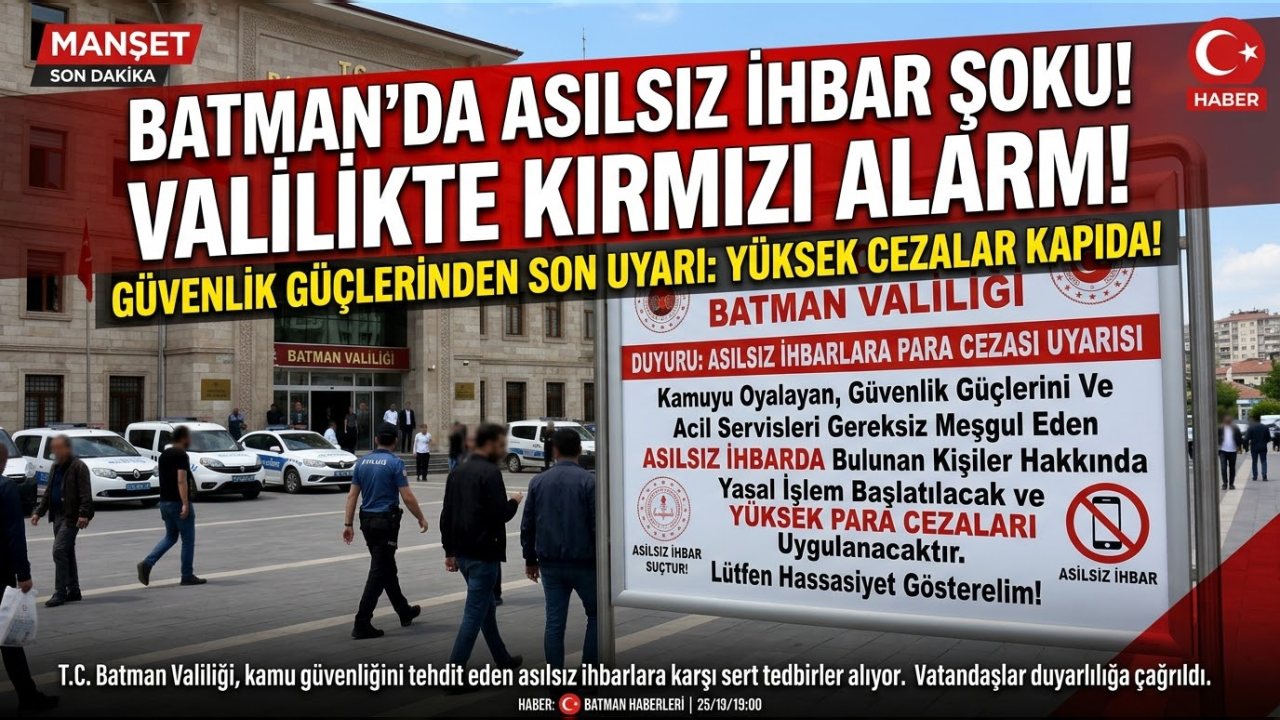 Batman Valiliği’nden asılsız ihbarlara para cezası uyarısı