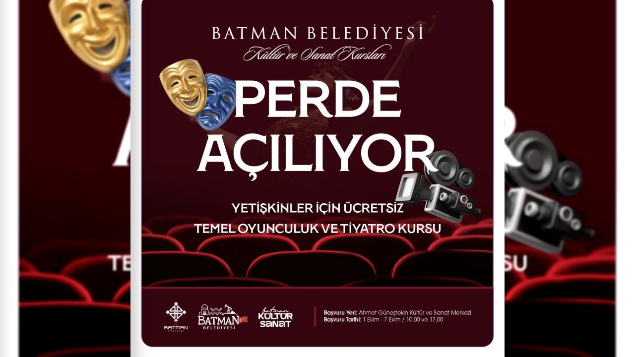 Batman’da Ücretsiz Oyunculuk Kursları Başlıyor