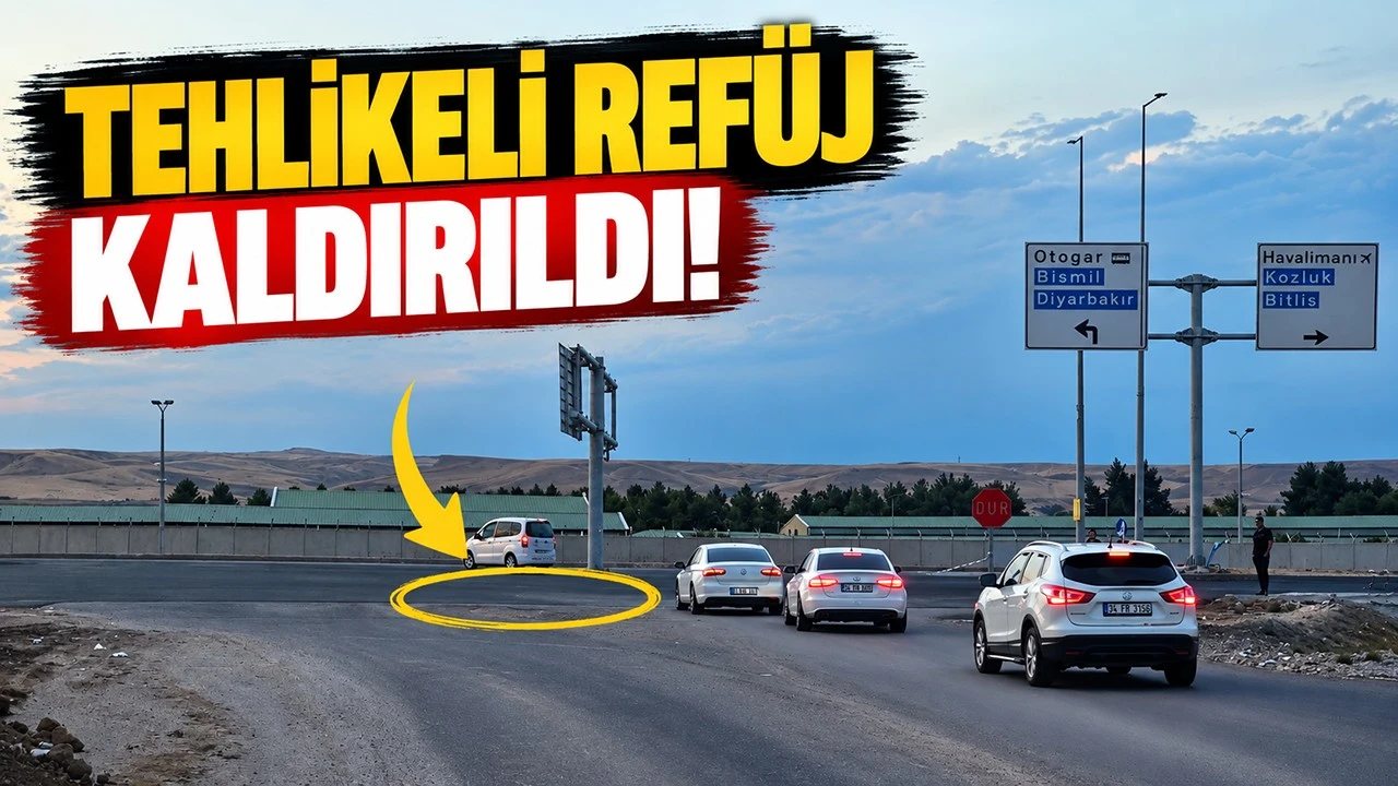 Sanayi Kavşağı’ndaki tehlikeli refüj kaldırıldı