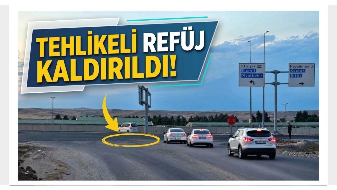 Sanayi Kavşağı’ndaki tehlikeli refüj kaldırıldı
