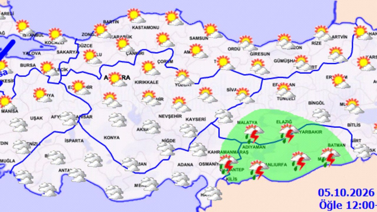 Güneydoğu Anadolu’da sağanak, Marmara’da fırtına bekleniyor