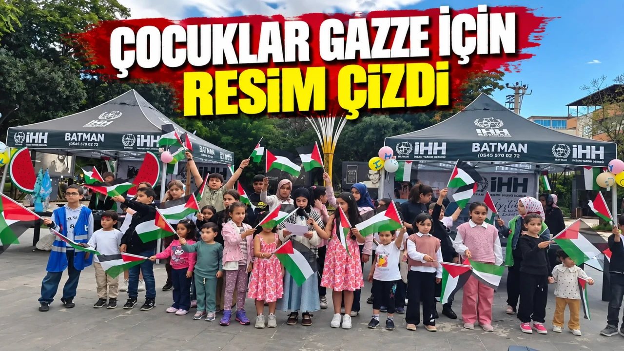 Batman’da Çocuklar Gazze İçin Resim Çizdi