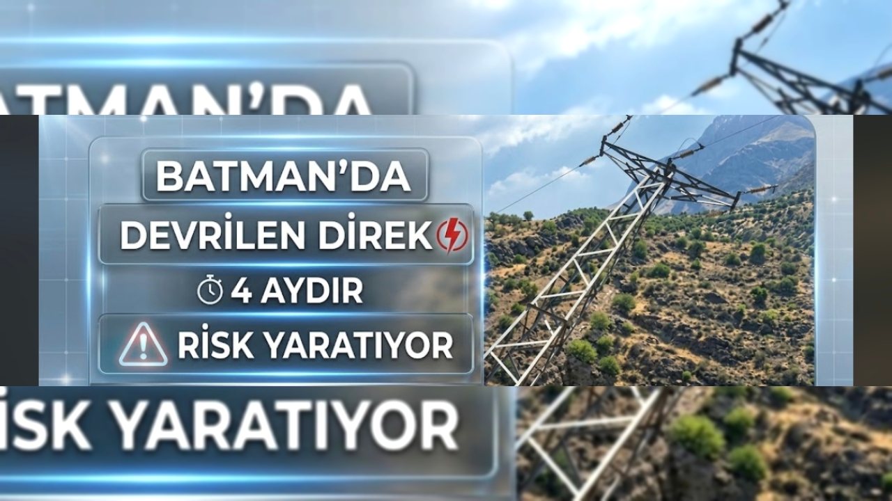 Batman’da devrilen elektrik direği, köylere elektrik sağlıyor