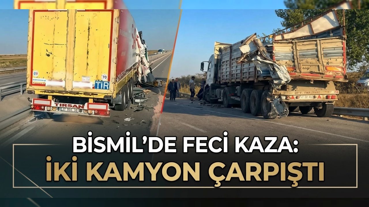 Bismil-Batman yolunda iki tır çarpıştı, trafik aksadı