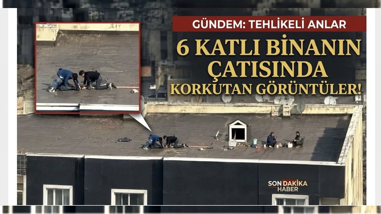 Gültepe Mahallesi’nde Çatı Tamiratı Yapan Çocuklar Endişe Yarattı