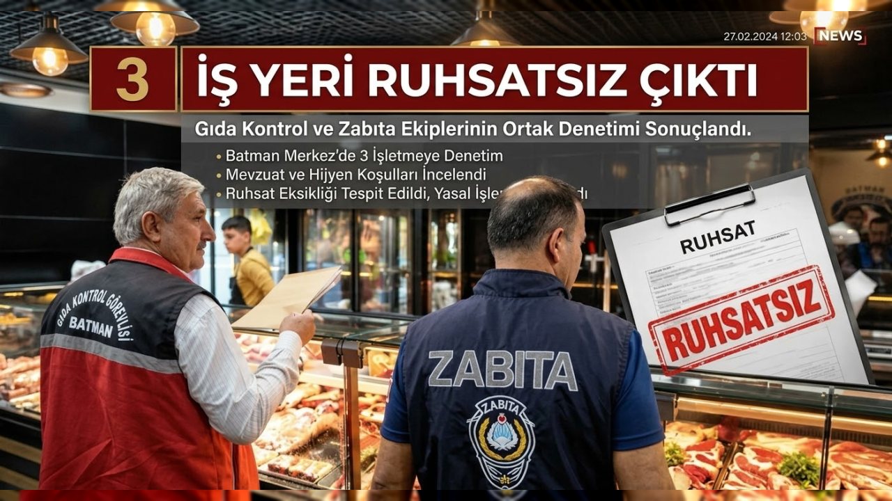 Batman’da Gıda Denetimlerinde 3 İş Yeri Ruhsatsız Bulundu