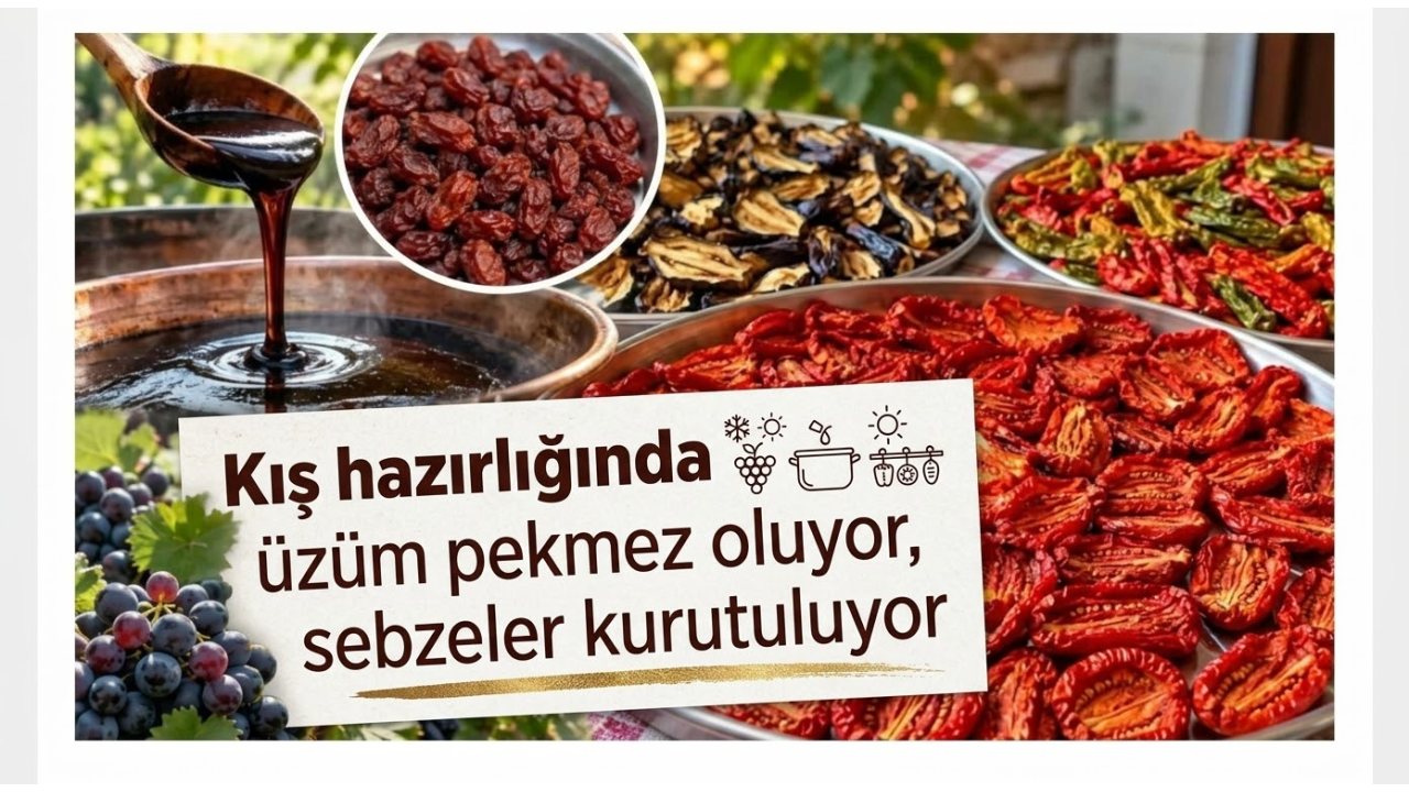 Gercüş’te Kış Hazırlığı İçin Üzümler Pekmez Oluyor