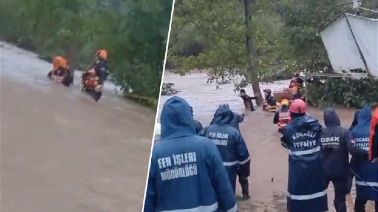 Kocaeli’de sel sularına kapılan sürücü kurtarıldı, bir kişi kayıp