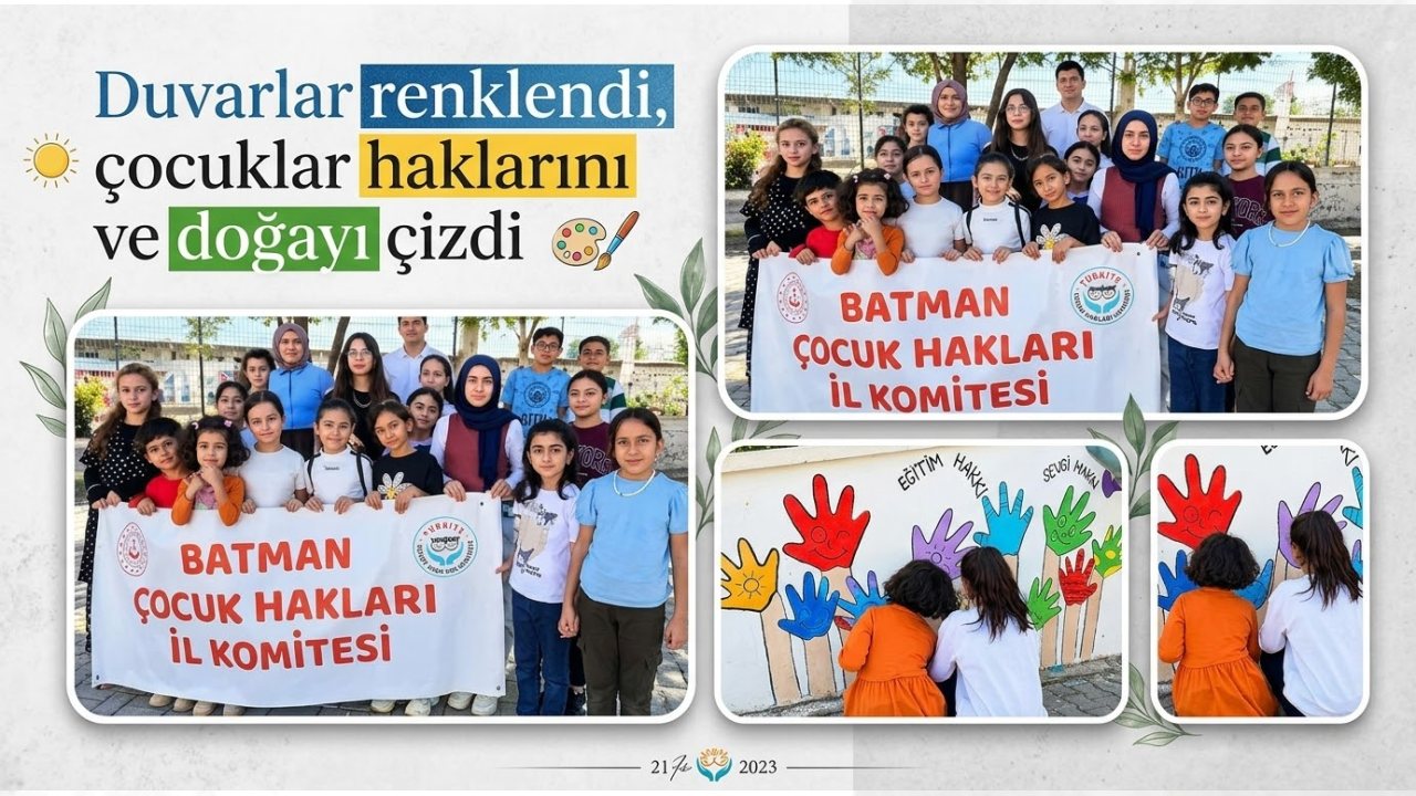 Batman’da Çocuklar Duvarları Renkli Çizimlerle Süsledi