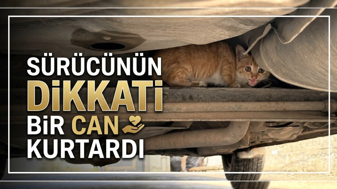 Gercüş’te Sürücünün Dikkati Yavru Kedi Hayatını Kurtardı